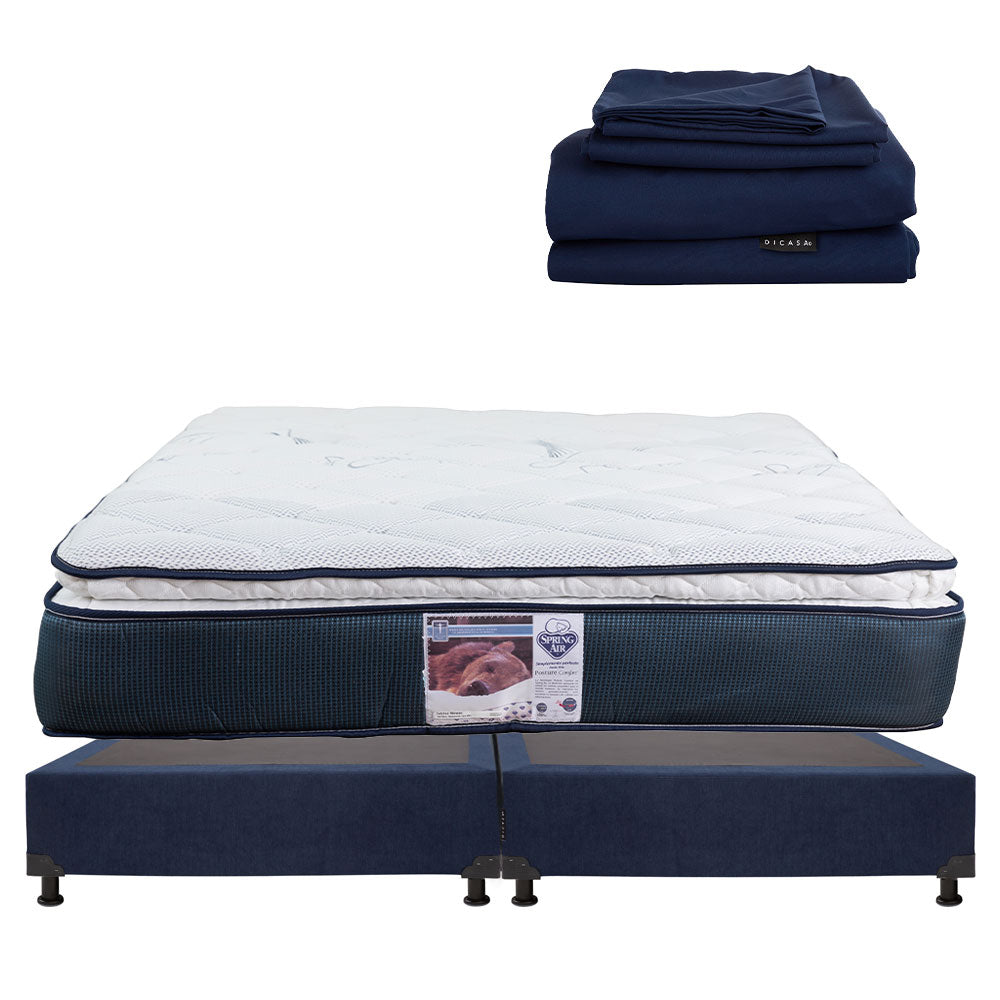 Colchón Spring Air Monaco con Box con Ropa de Cama