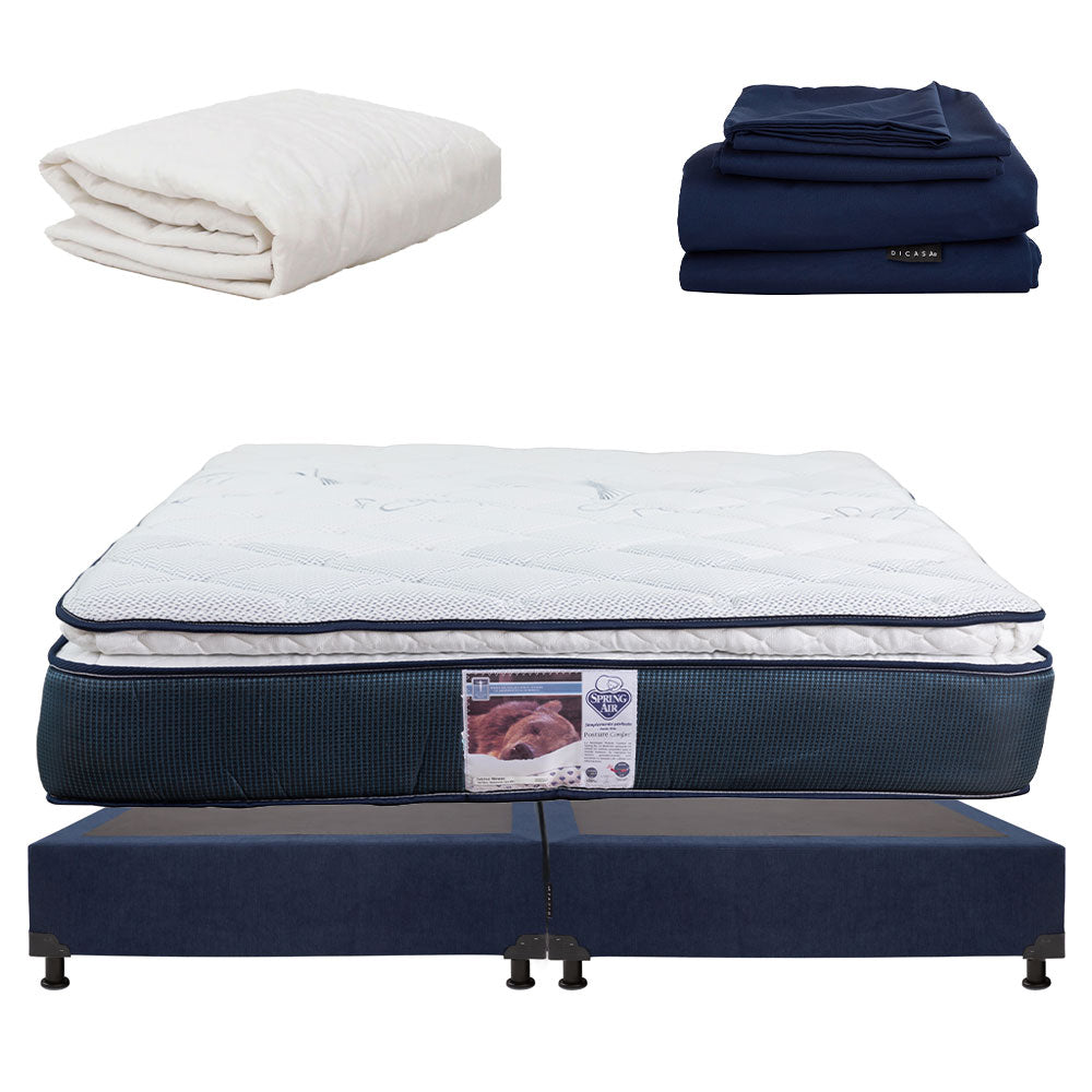 Colchón Spring Air Monaco con Box con Ropa de Cama