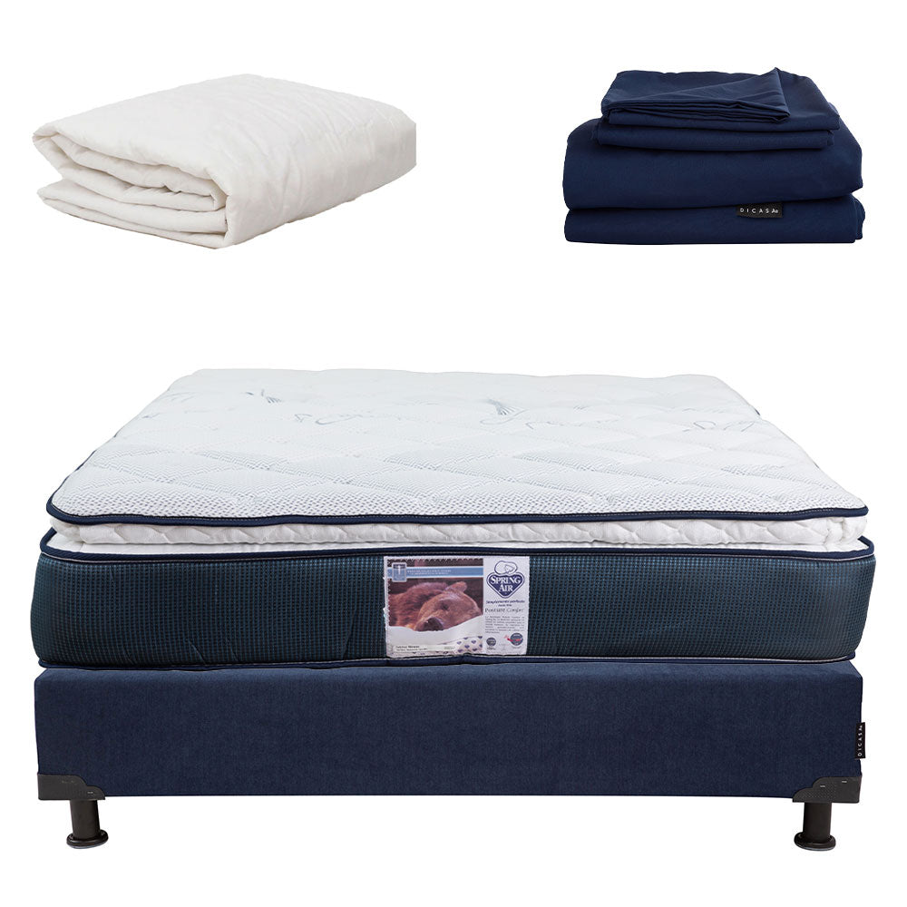 Colchón Spring Air Monaco con Box con Ropa de Cama