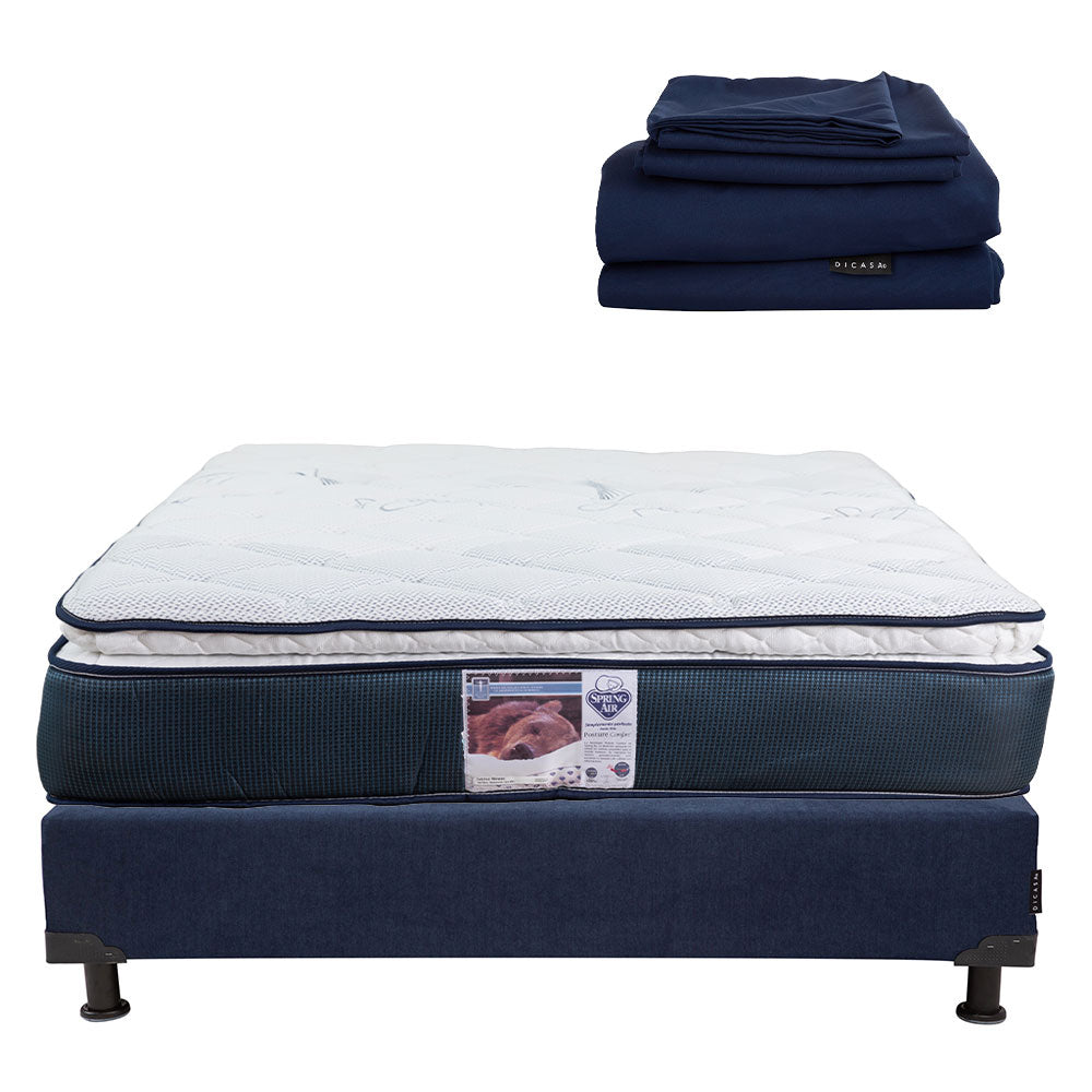 Colchón Spring Air Monaco con Box con Ropa de Cama