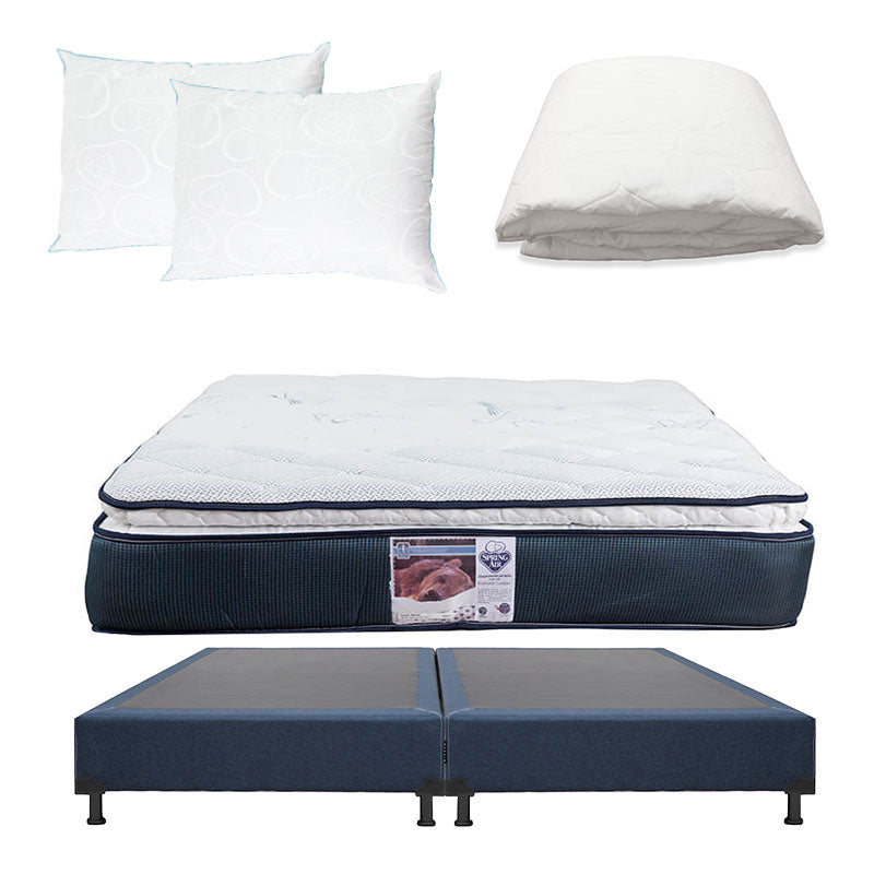 Colchón Spring Air Monaco con Box con Ropa de Cama