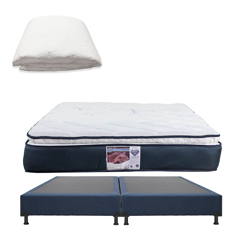 Colchón Spring Air Monaco con Box con Ropa de Cama