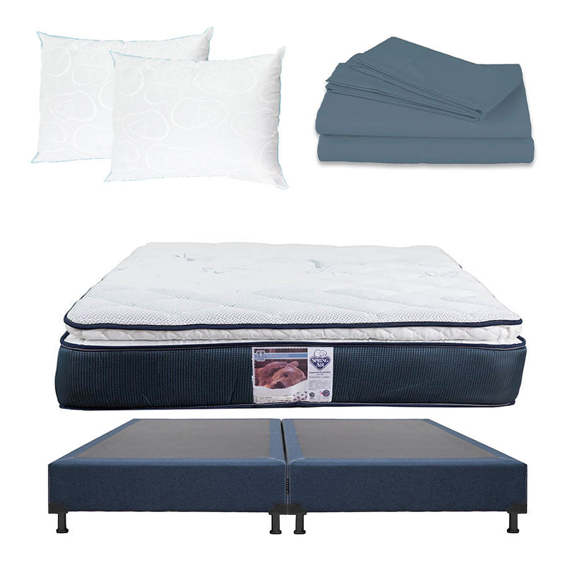 Colchón Spring Air Monaco con Box con Ropa de Cama