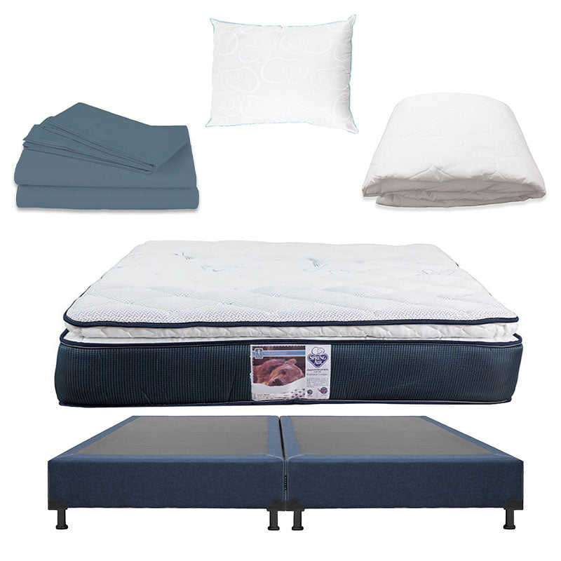 Colchón Spring Air Monaco con Box con Ropa de Cama