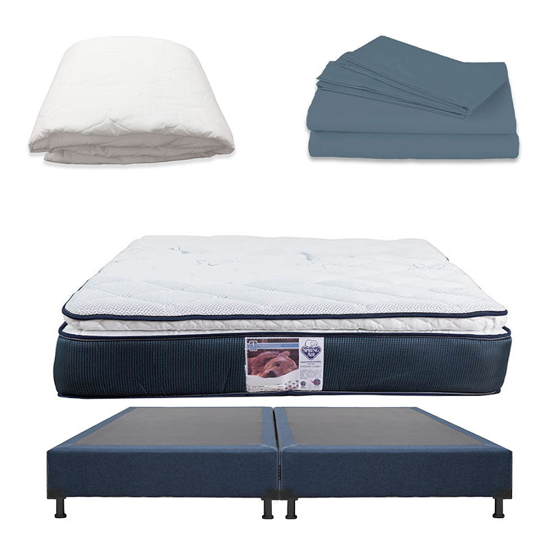 Colchón Spring Air Monaco con Box con Ropa de Cama