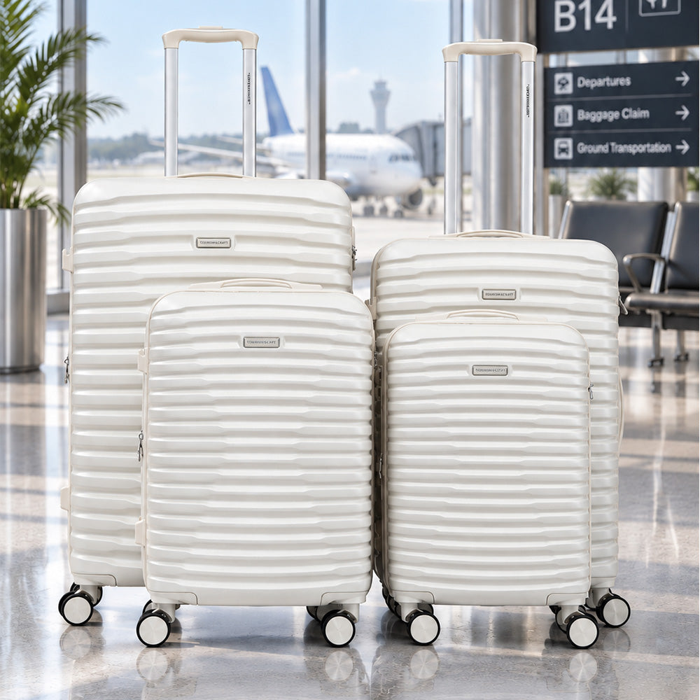Set de 4 Maletas de Viaje Expandible Nomada | Con Ruedas 360° – Candado con combinación y mango ajustable