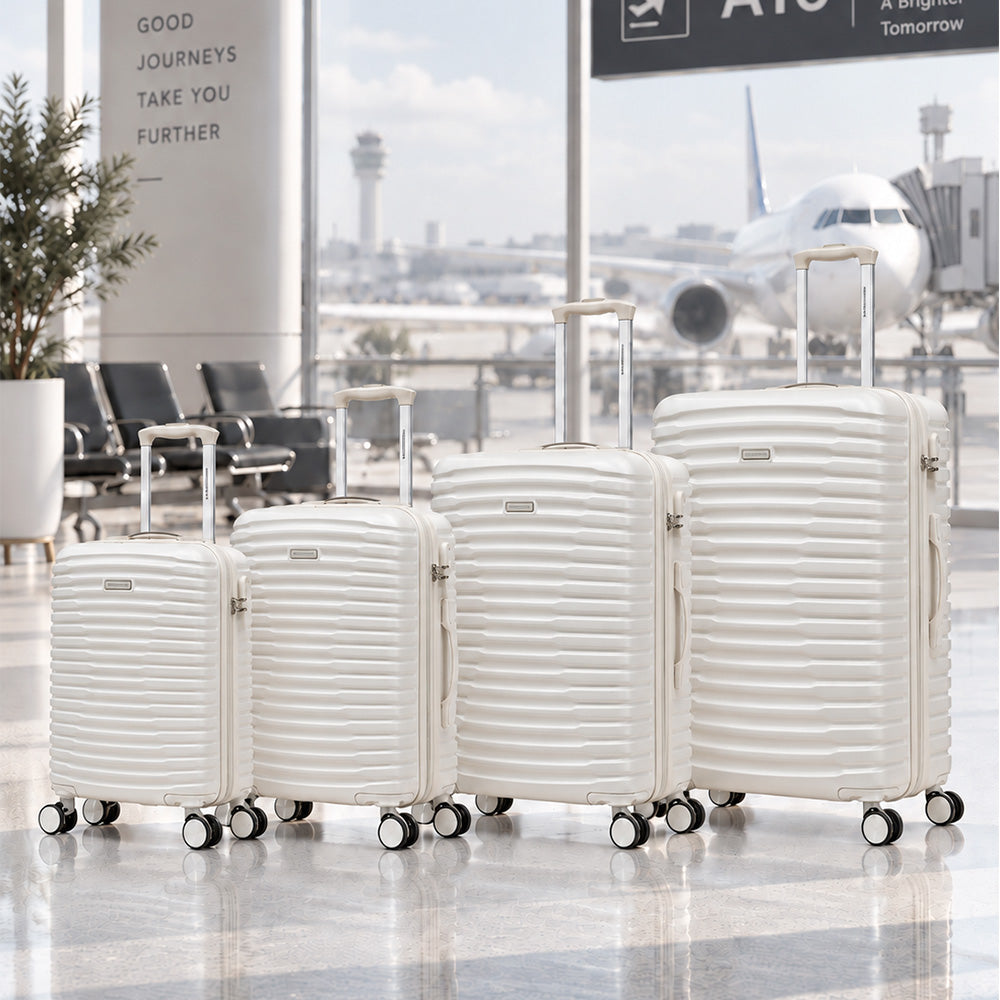 Set de 4 Maletas de Viaje Expandible Nomada | Con Ruedas 360° – Candado con combinación y mango ajustable