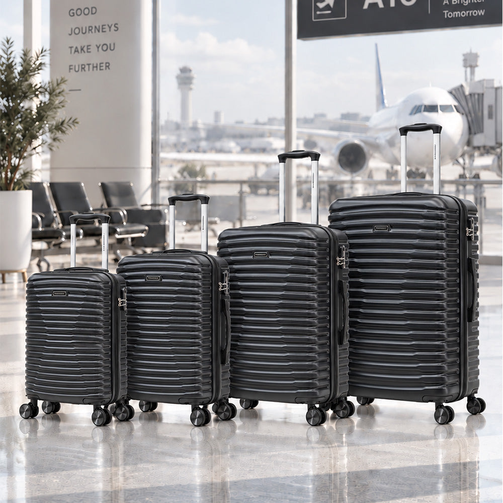 Set de 4 Maletas de Viaje Expandible Nomada | Con Ruedas 360° – Candado con combinación y mango ajustable