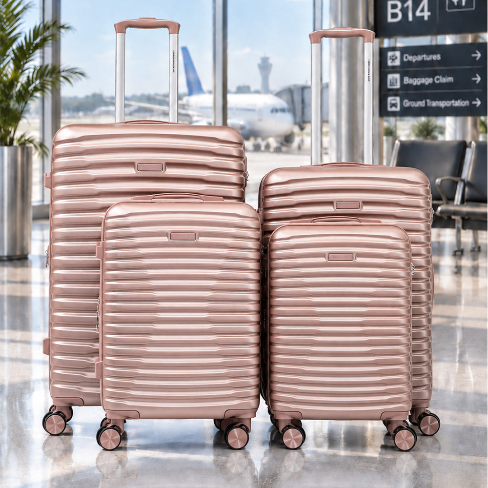Set de 4 Maletas de Viaje Expandible Nomada | Con Ruedas 360° – Candado con combinación y mango ajustable