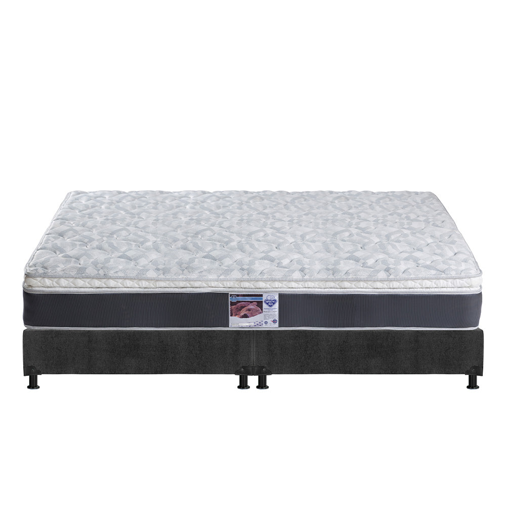 Colchón Spring Air Marte con Box Gris Carbón con Ropa de Cama