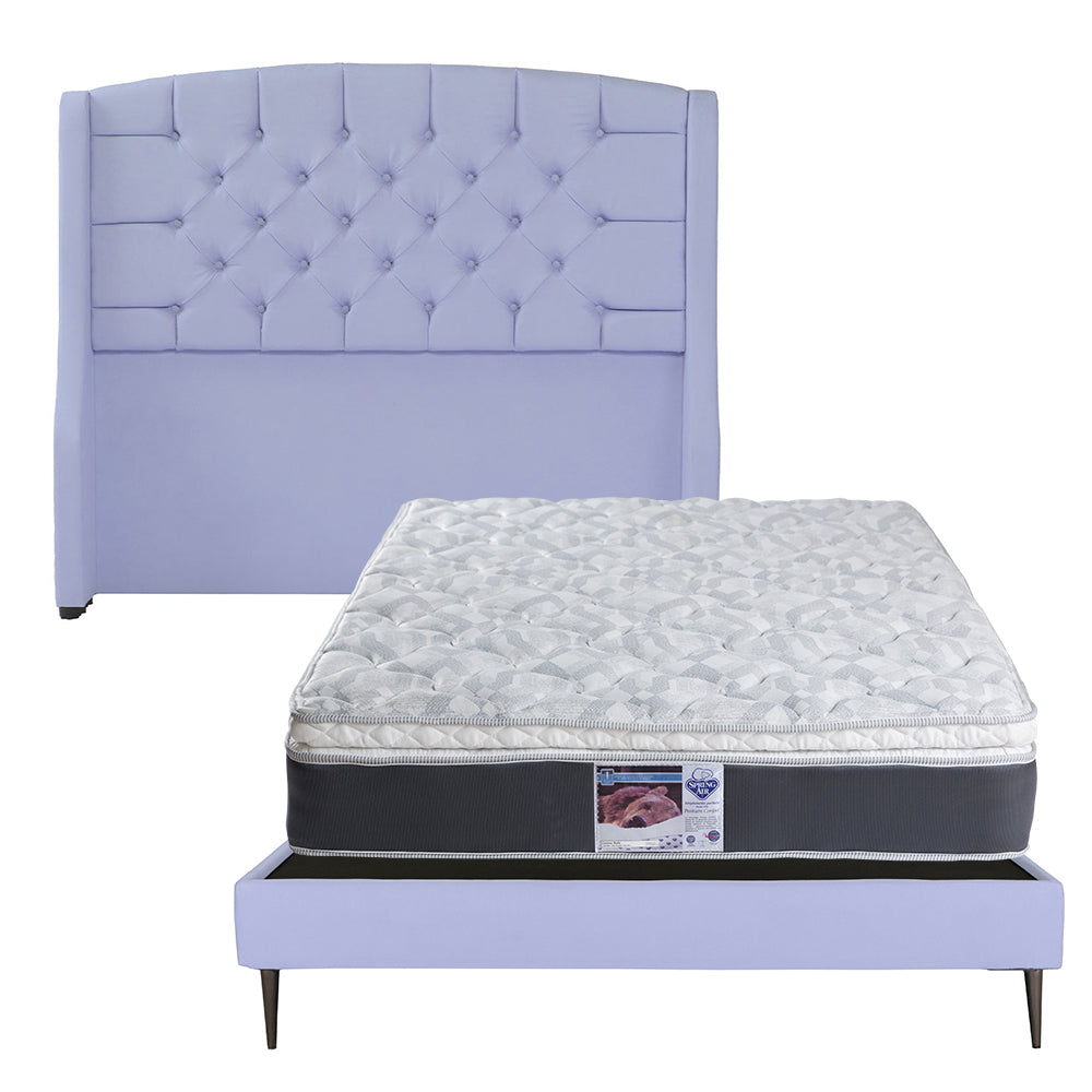 Cabecera Sitka con Base Cama Slim con Colchón