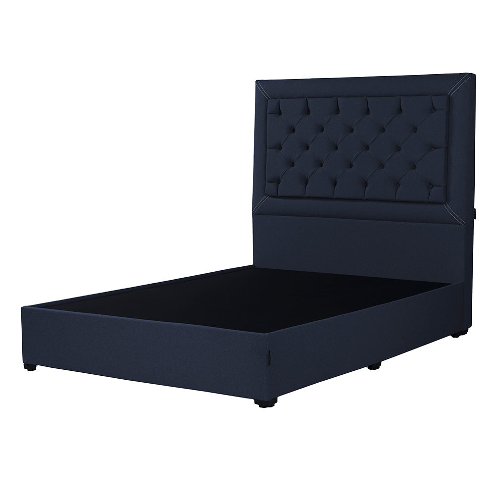 Cabecera Dicasa Mary con Base Cama Azul Acero con Ropa de Cama
