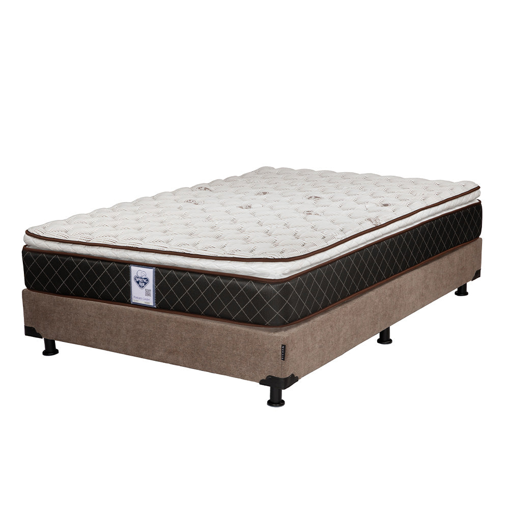 Colchón Spring Air Minesota con Box con Ropa de Cama