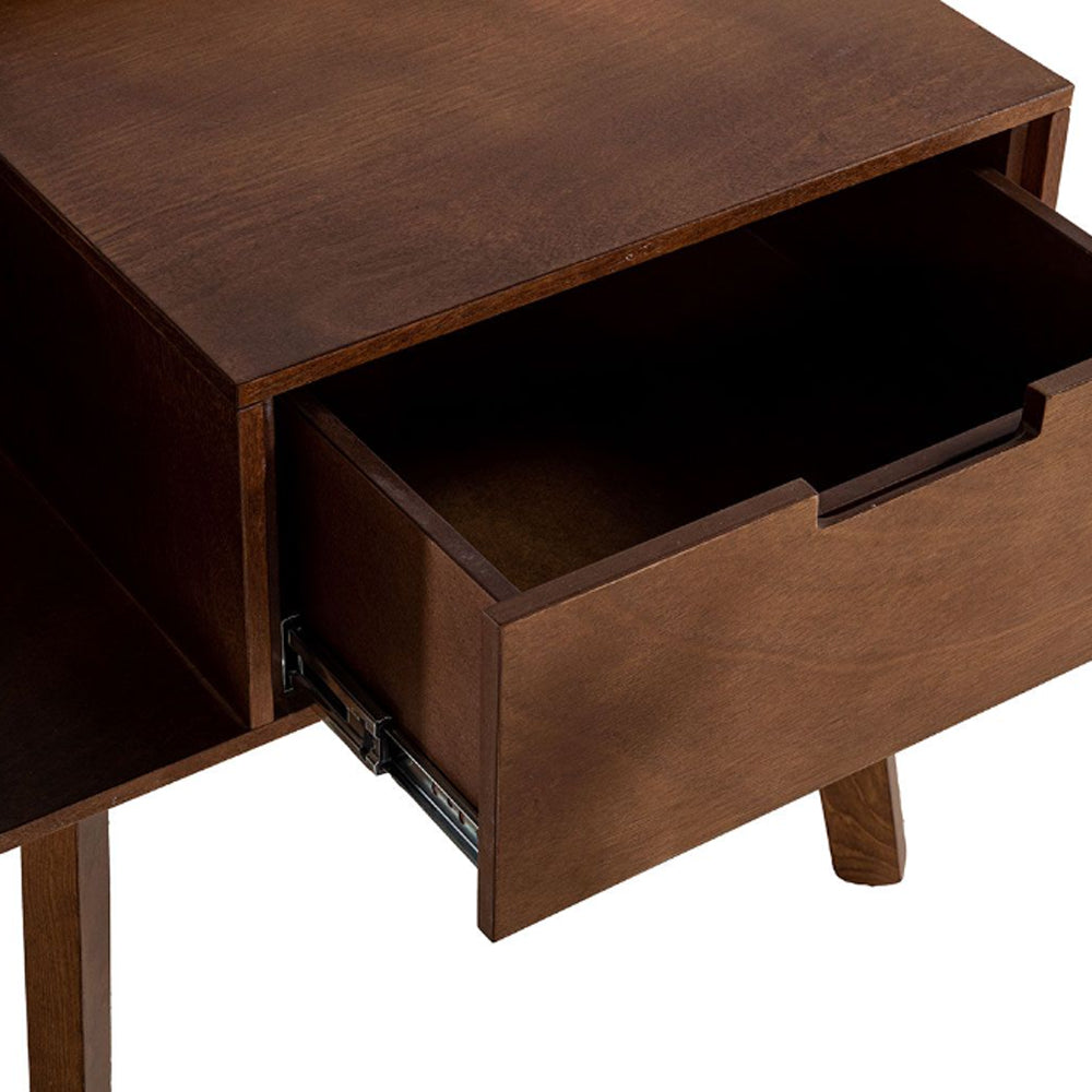 Cabecera Dicasa Nogal con Base Cama con 2 burós. Regalo: Almohadas, Frazada y Libro