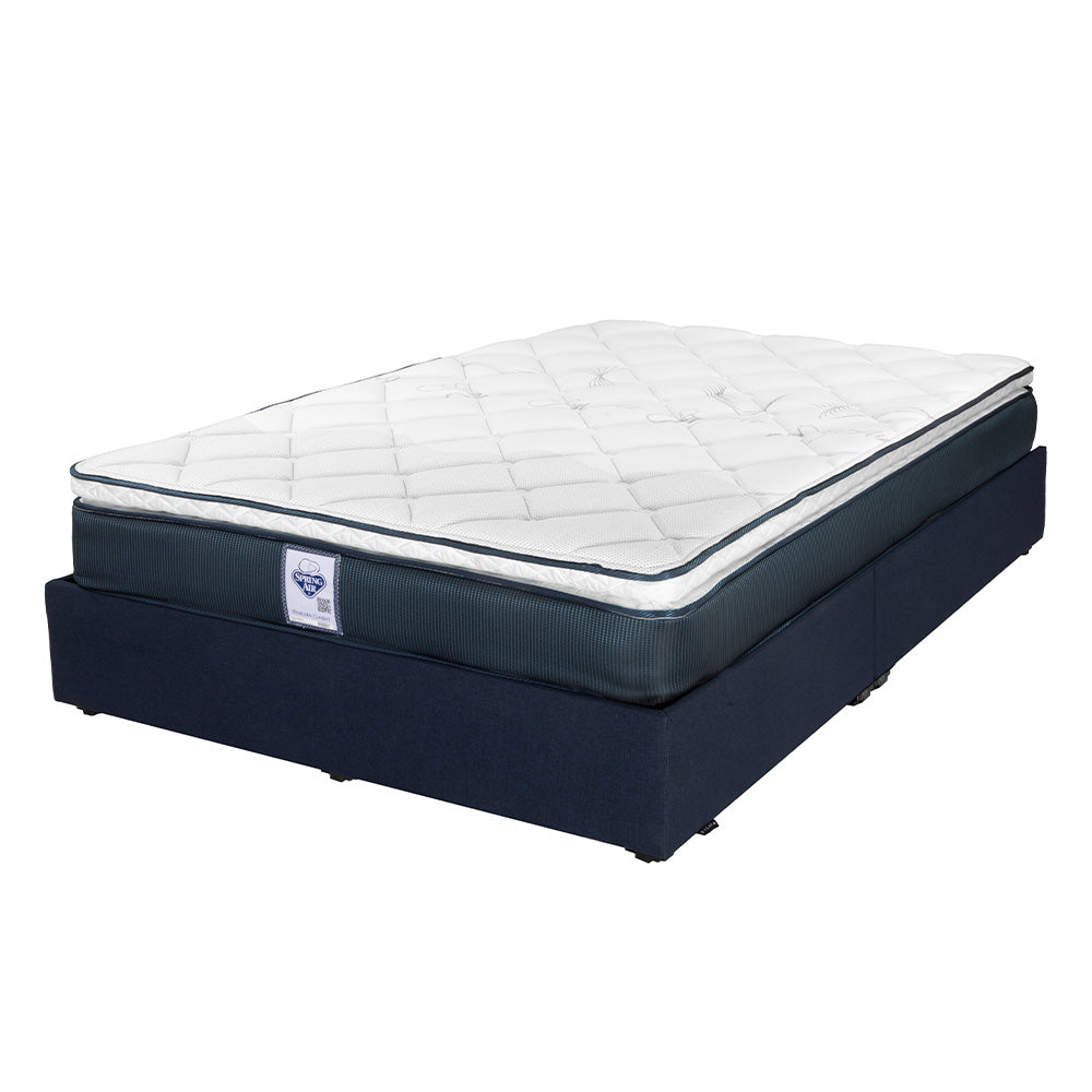 Colchón Spring Air Monaco con Base Cama con Ropa de Cama
