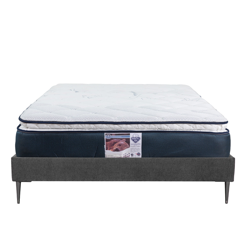 Colchón Spring Air Monaco con Base Slim y Ropa de Cama
