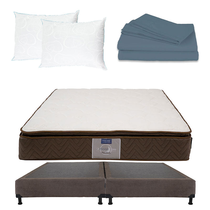 Colchón Restonic Nautilus con Box con Ropa de Cama
