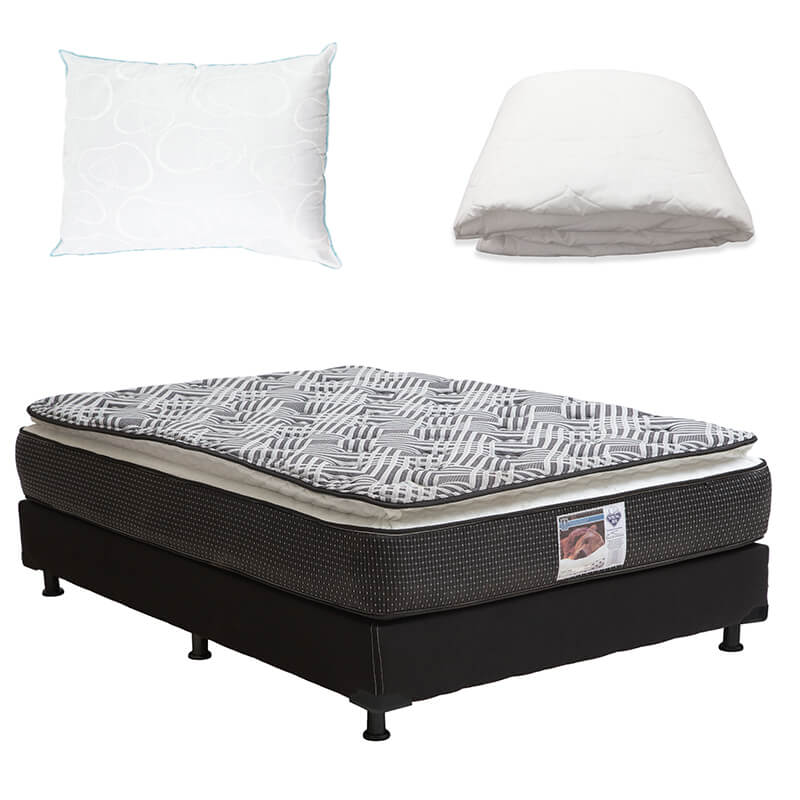 Colchón Spring Air Omega con Box con Ropa de Cama