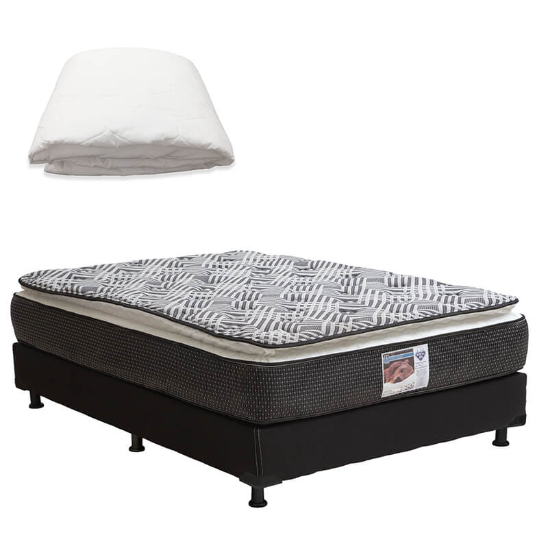 Colchón Spring Air Omega con Box con Ropa de Cama