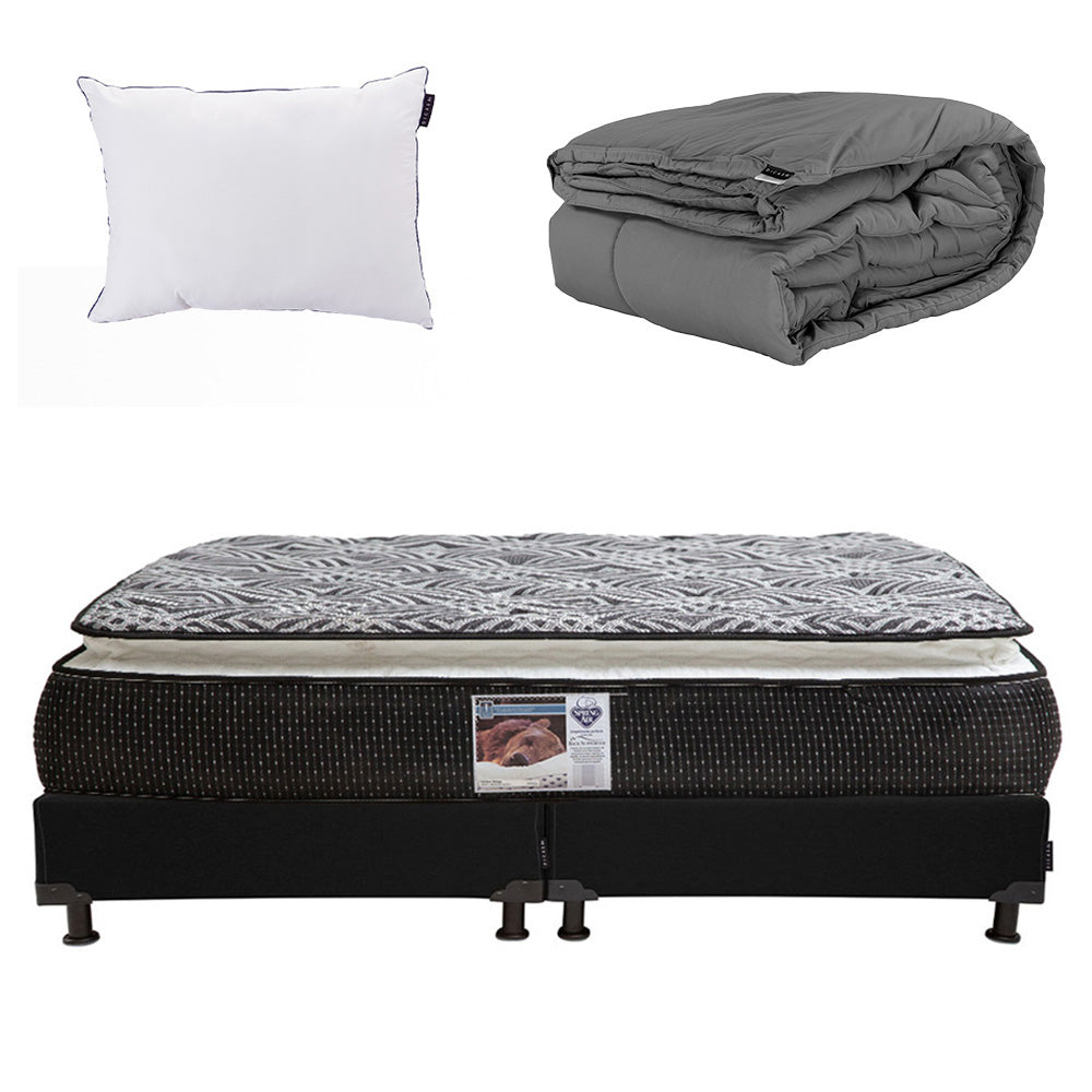 Colchón Spring Air Omega con Box con Ropa de Cama