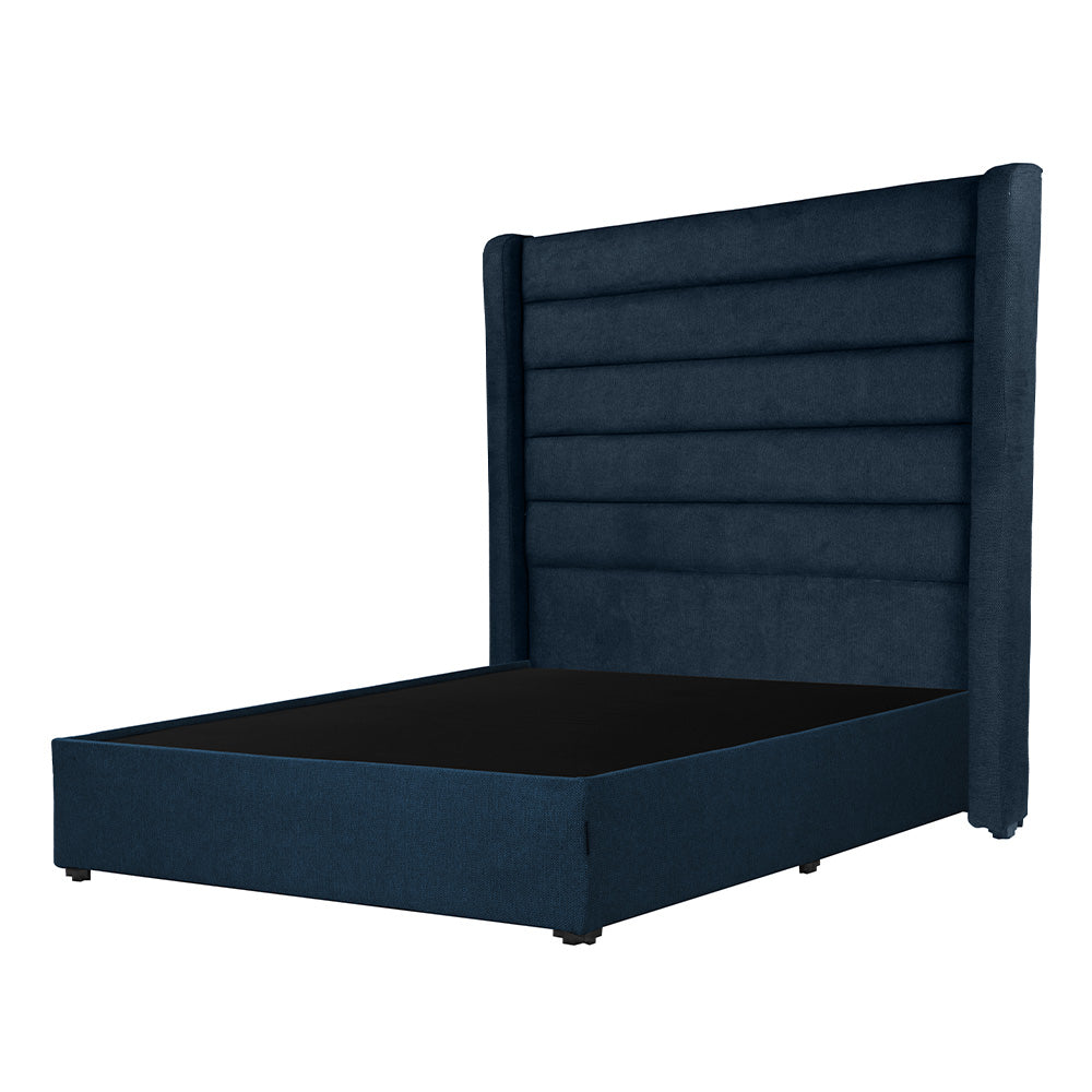 Cabecera Dicasa Polar con Base Cama Azul Oscuro con Ropa de Cama