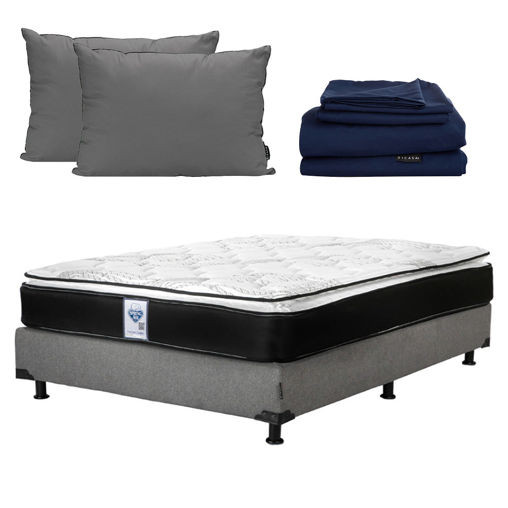 Colchón Spring Air Premier con Box con Ropa de Cama