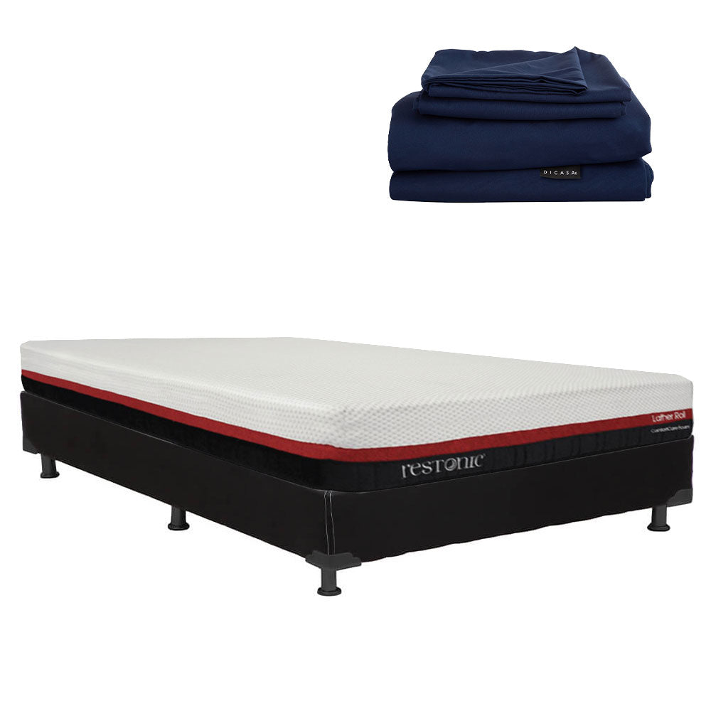 Colchón en caja Restonic Roll con Box con Ropa de Cama