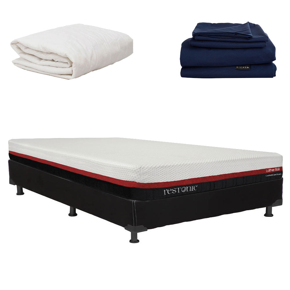 Colchón en caja Restonic Roll con Box con Ropa de Cama