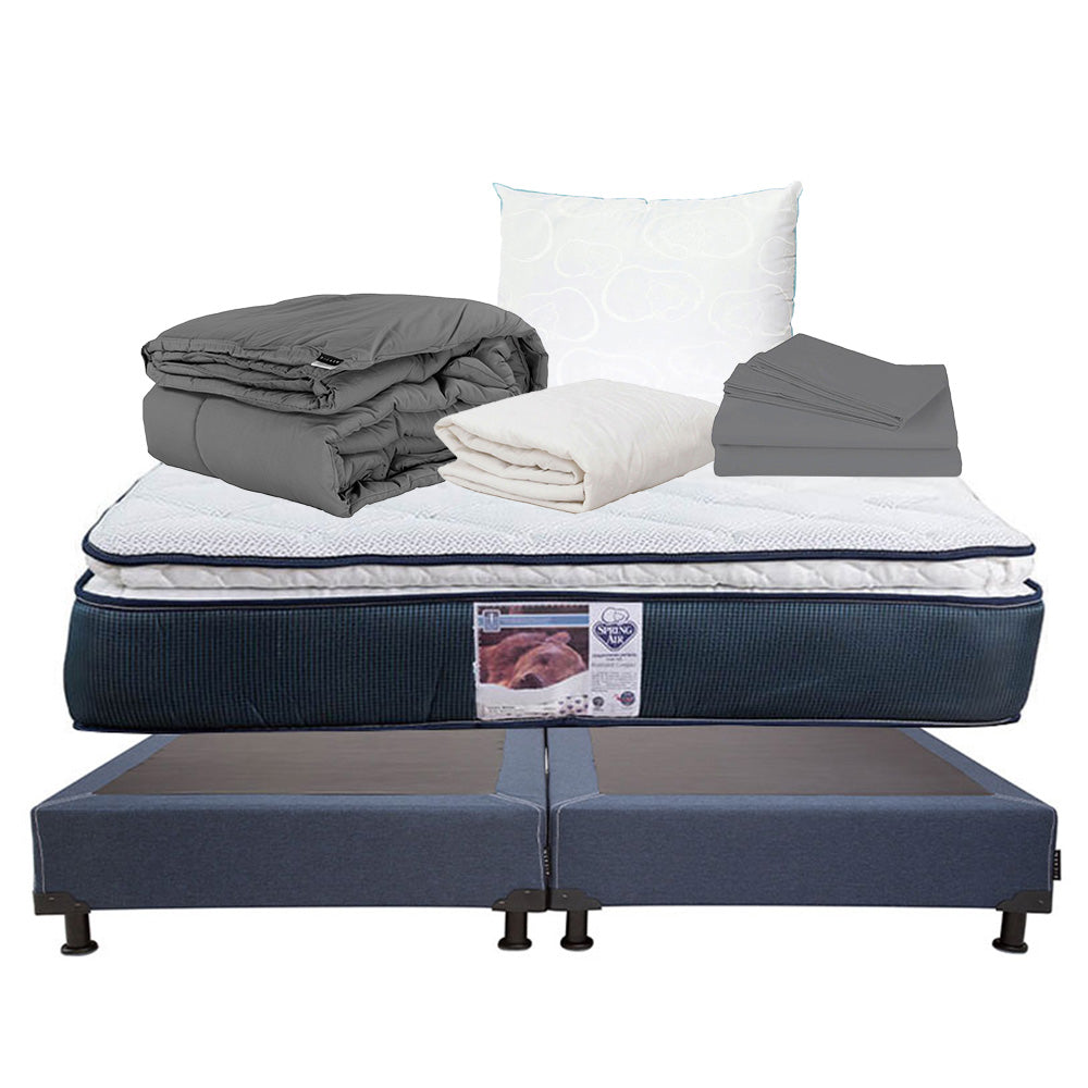 Colchón Spring Air Monaco con Box con Ropa de Cama