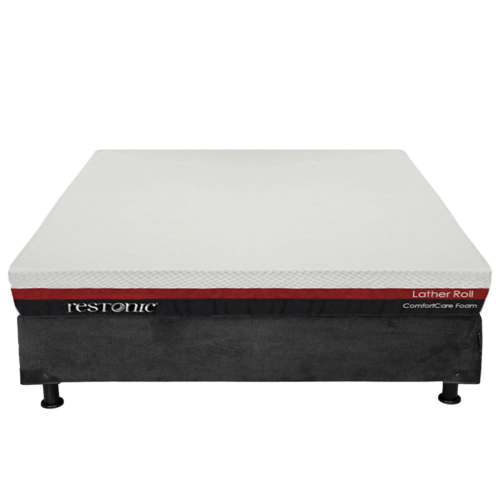 Colchón en caja Restonic Roll con Box Gris Carbón con Ropa de Cama