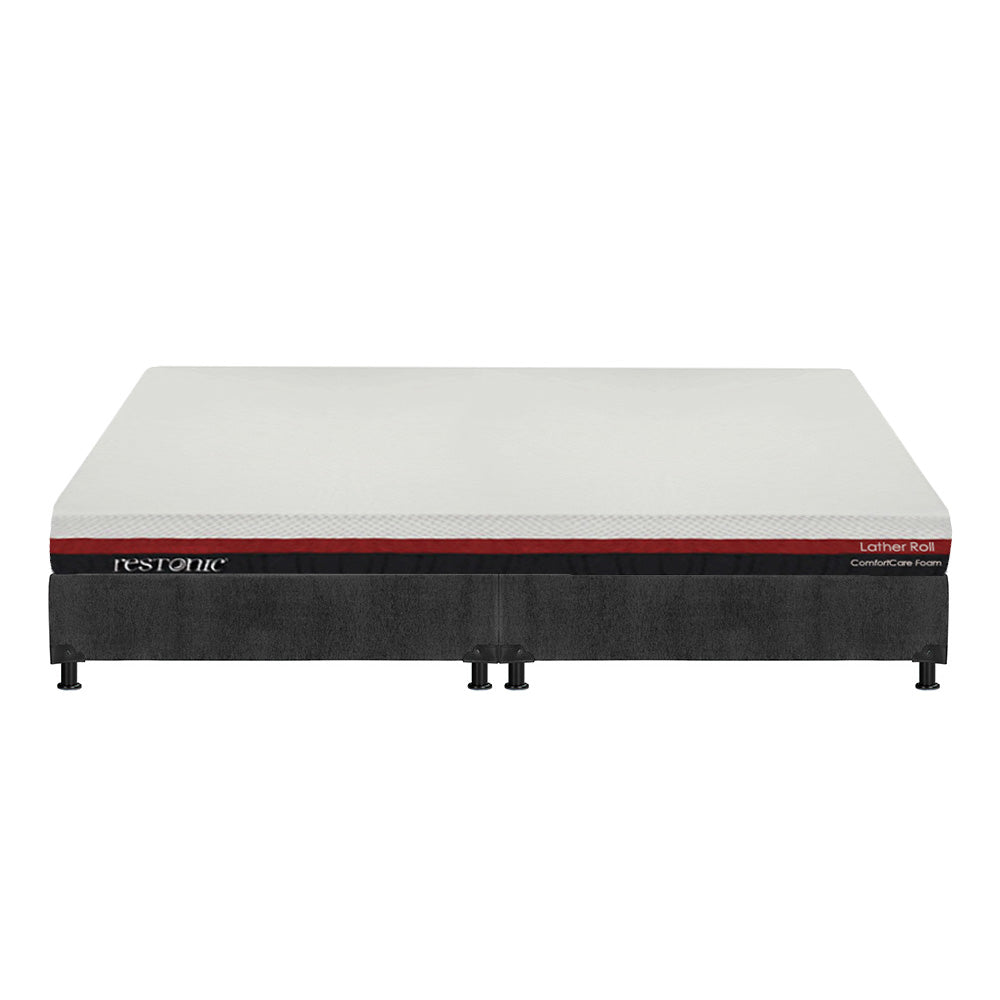 Colchón en caja Restonic Roll con Box Gris Carbón con Ropa de Cama