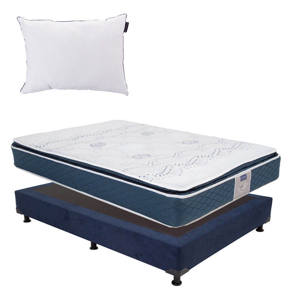Colchón Restonic Trust con Box con Ropa de Cama