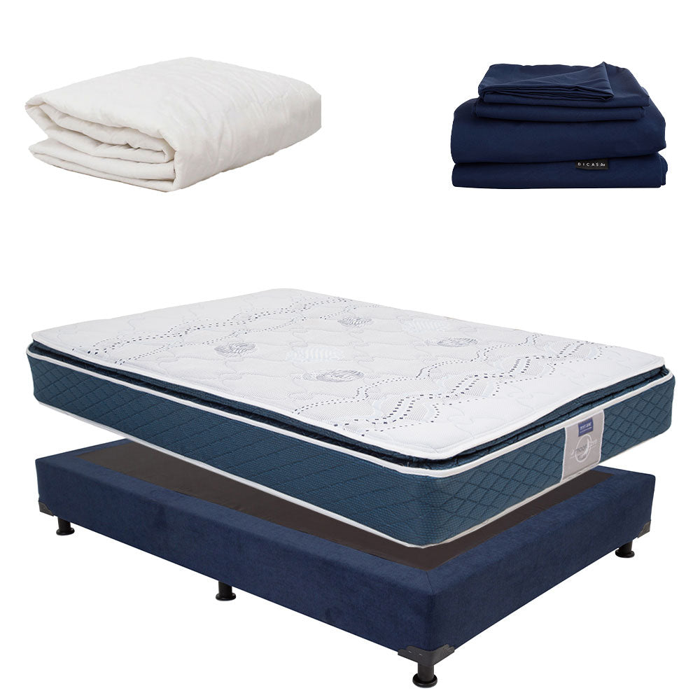 Colchón Restonic Trust con Box con Ropa de Cama