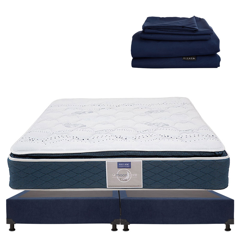 Colchón Restonic Trust con Box con Ropa de Cama