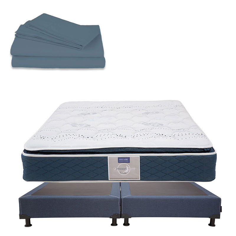 Colchón Restonic Trust con Box con Ropa de Cama