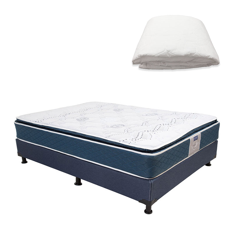 Colchón Restonic Trust con Box con Ropa de Cama