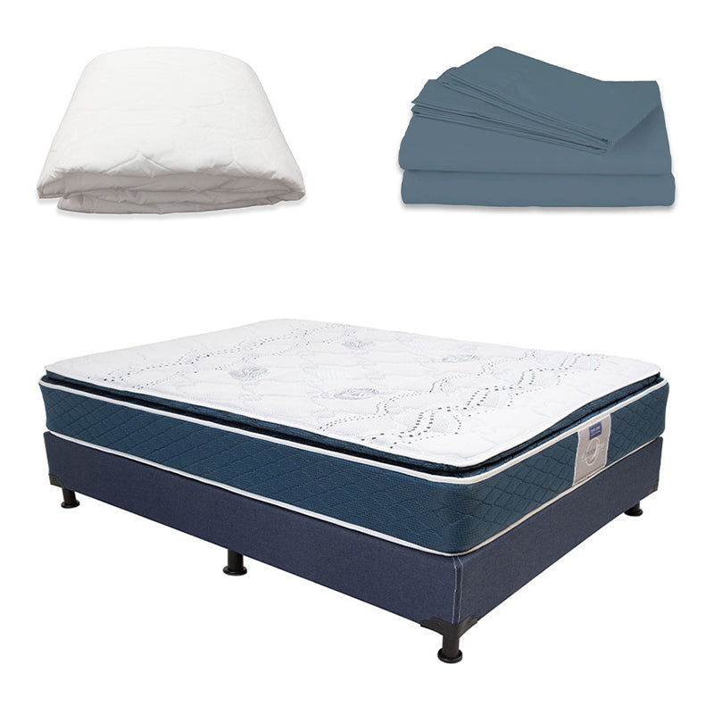 Colchón Restonic Trust con Box con Ropa de Cama