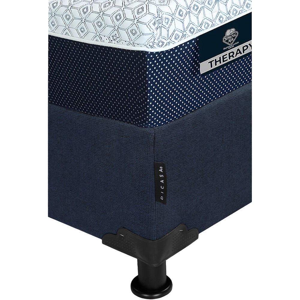 Colchón Spring Air Therapy con Box Azul Marino con Ropa de Cama