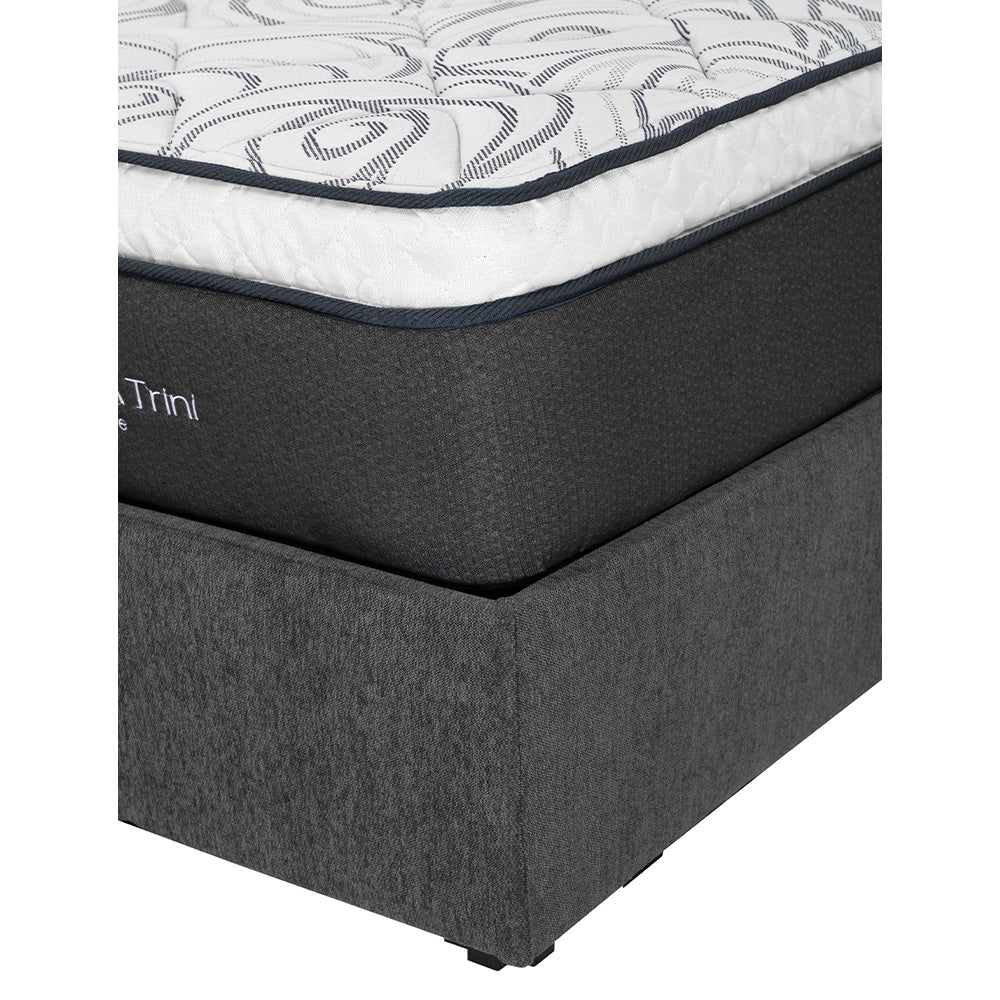 Colchón Dicasa Trini con Base Cama Gris Carbón con Ropa de Cama
