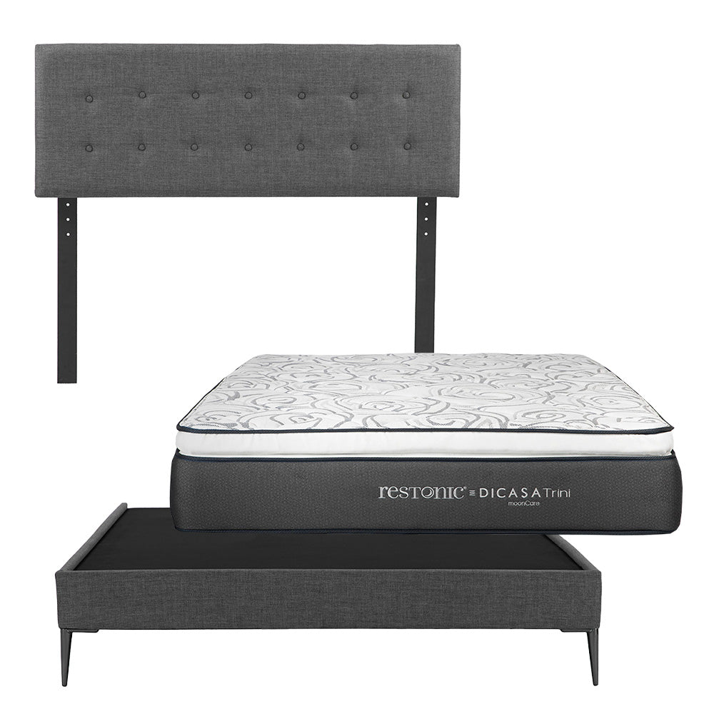 Cabecera Dicasa Bilbao con Base Cama Slim con Colchón