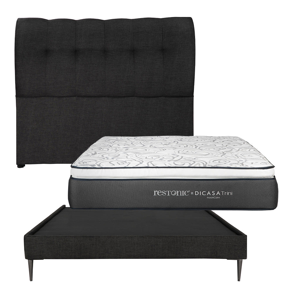 Cabecera Nube con Base Cama Slim con Colchón