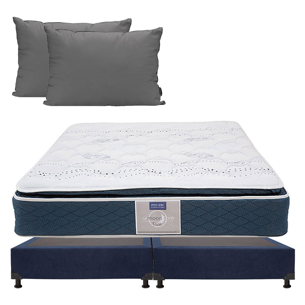 Colchón Restonic Trust con Box con Ropa de Cama