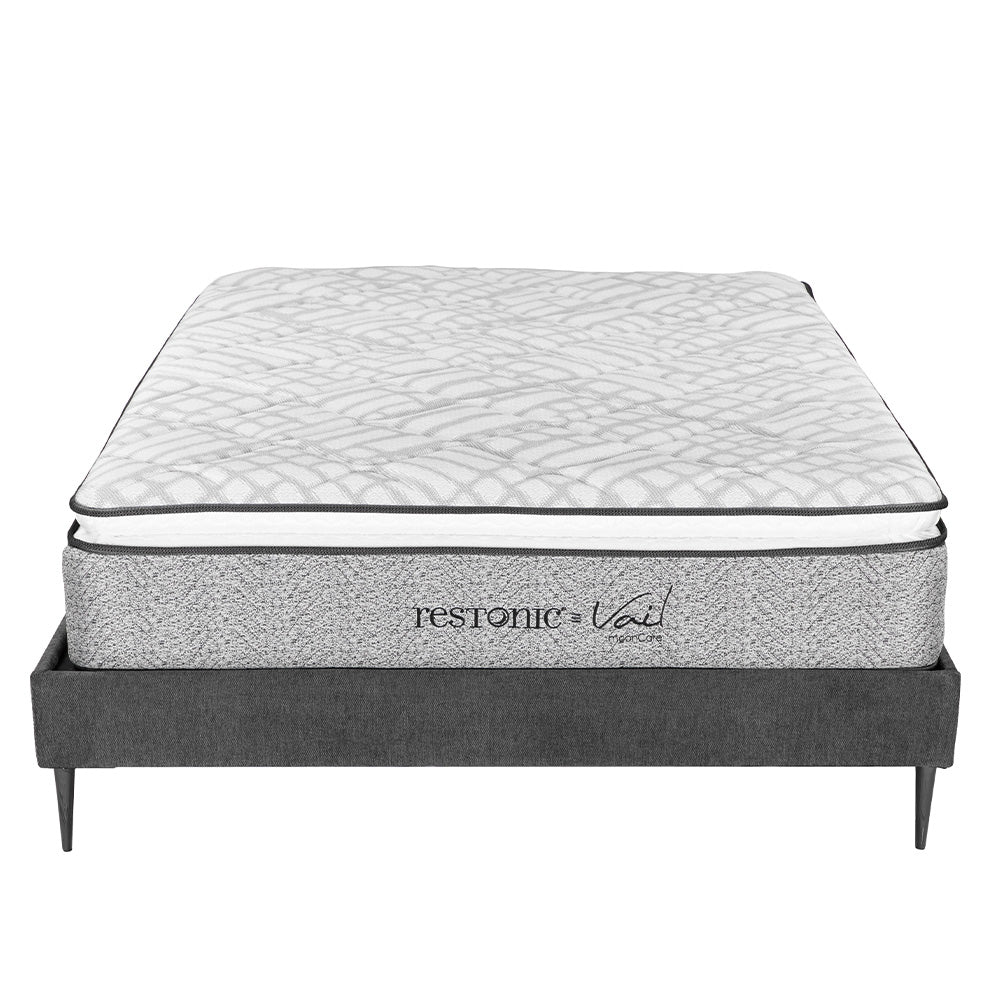 Colchón Restonic Vail con Base Slim con Ropa de Cama