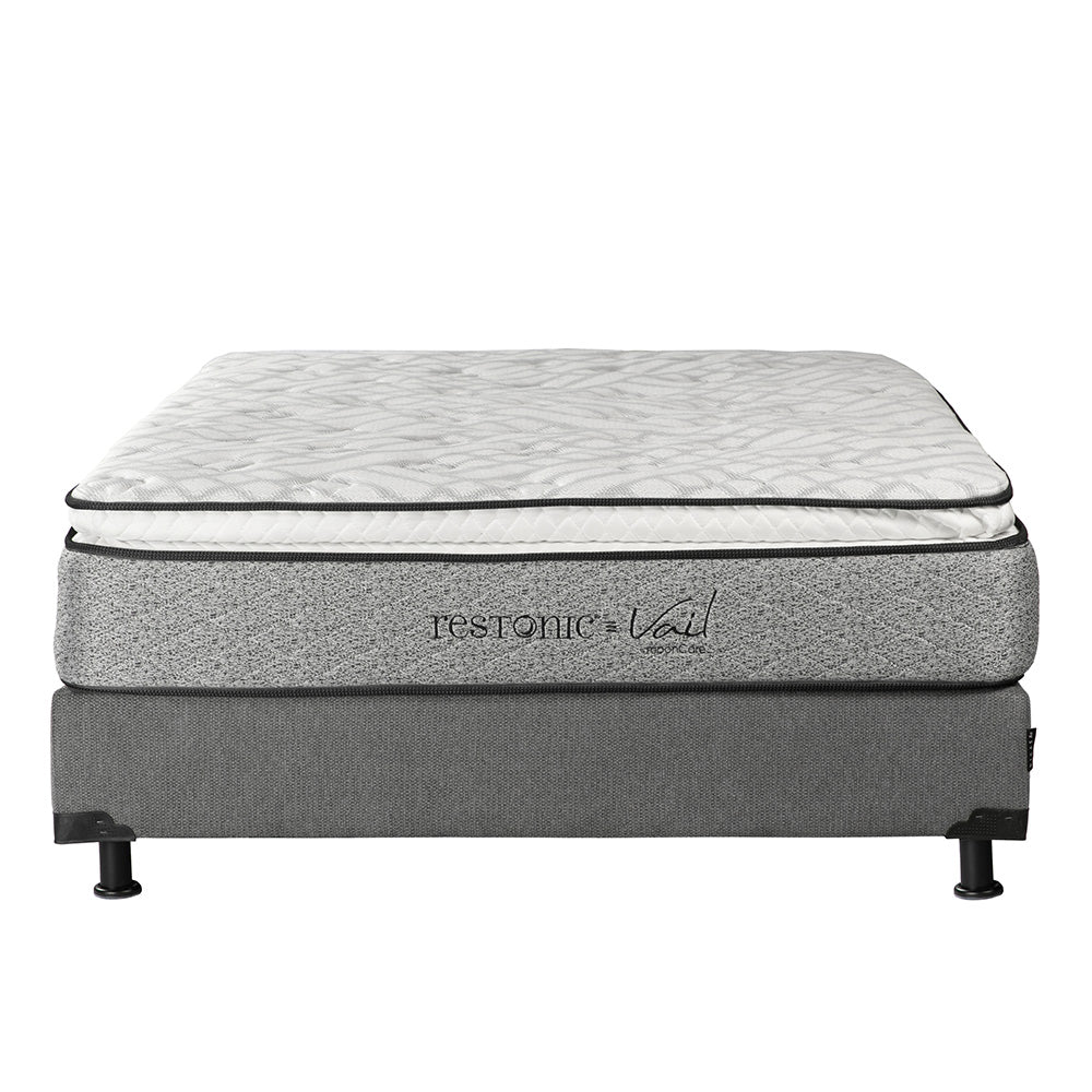 Colchón Restonic Vail con Box con Ropa de Cama