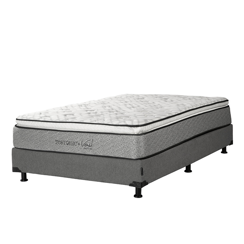 Colchón Restonic Vail con Box con Ropa de Cama