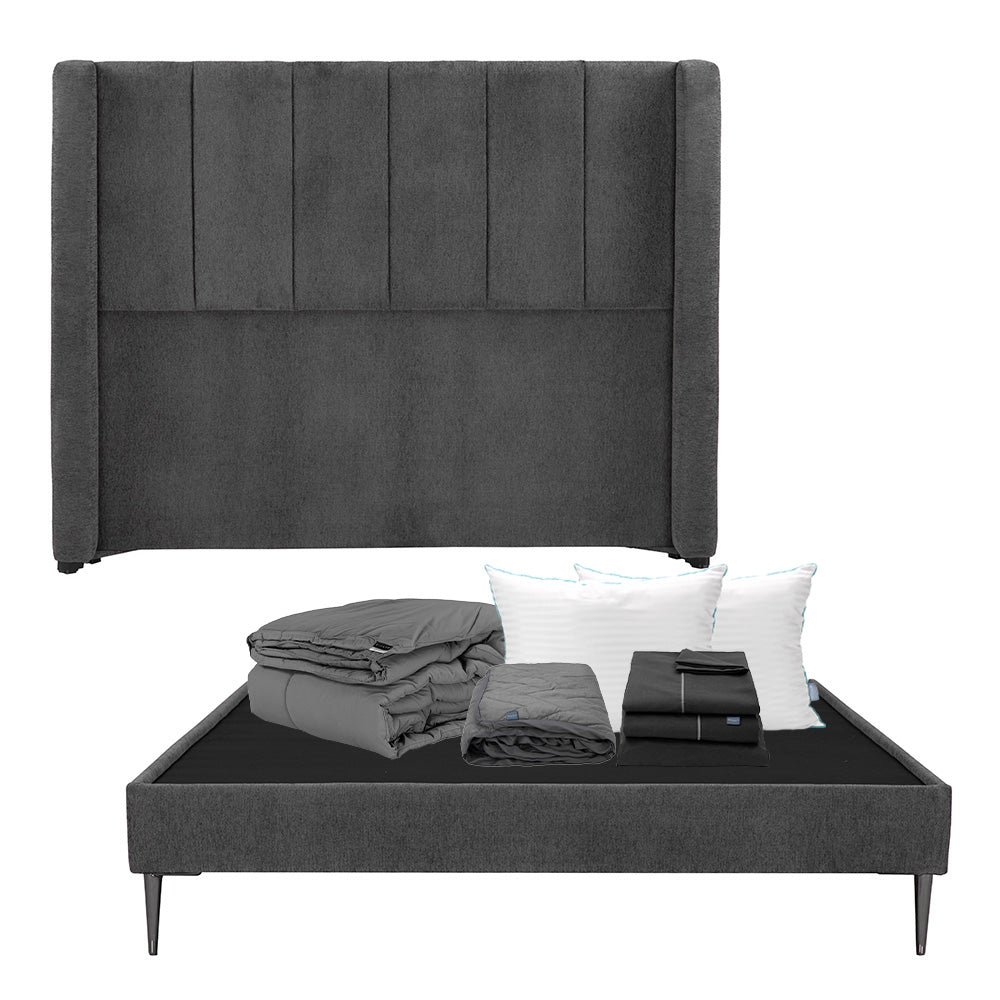 Cabecera Foss con Base Slim y Ropa de Cama