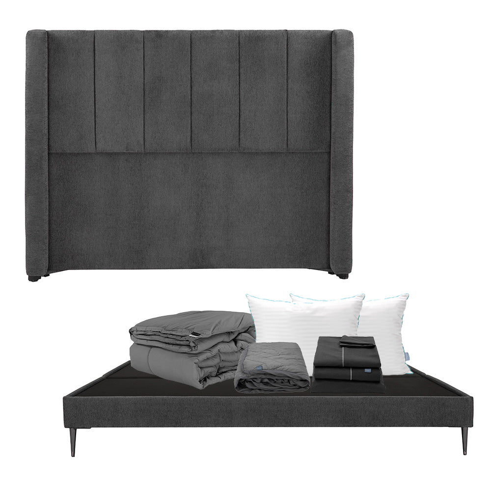 Cabecera Foss con Base Slim y Ropa de Cama