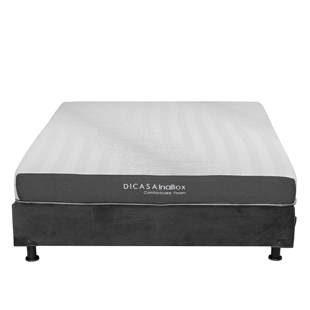 Colchón en caja Dicasa InaBox con Box Gris carbón con Ropa de Cama