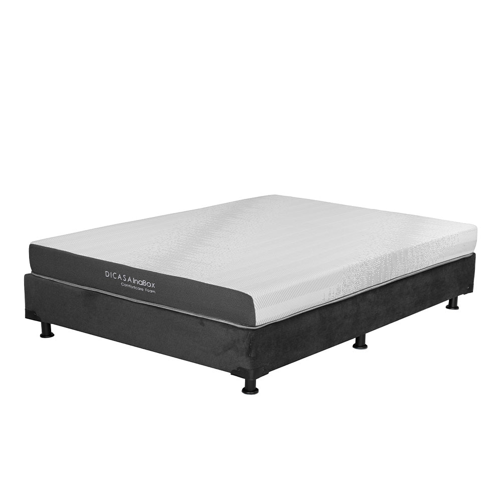 Colchón en caja Dicasa InaBox con Box Gris carbón con Ropa de Cama
