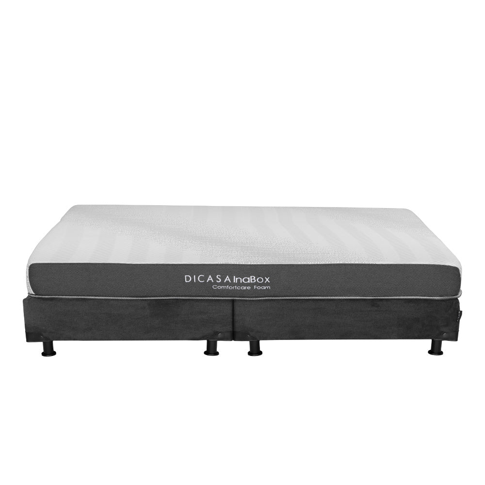 Colchón en caja Dicasa InaBox con Box Gris carbón con Ropa de Cama